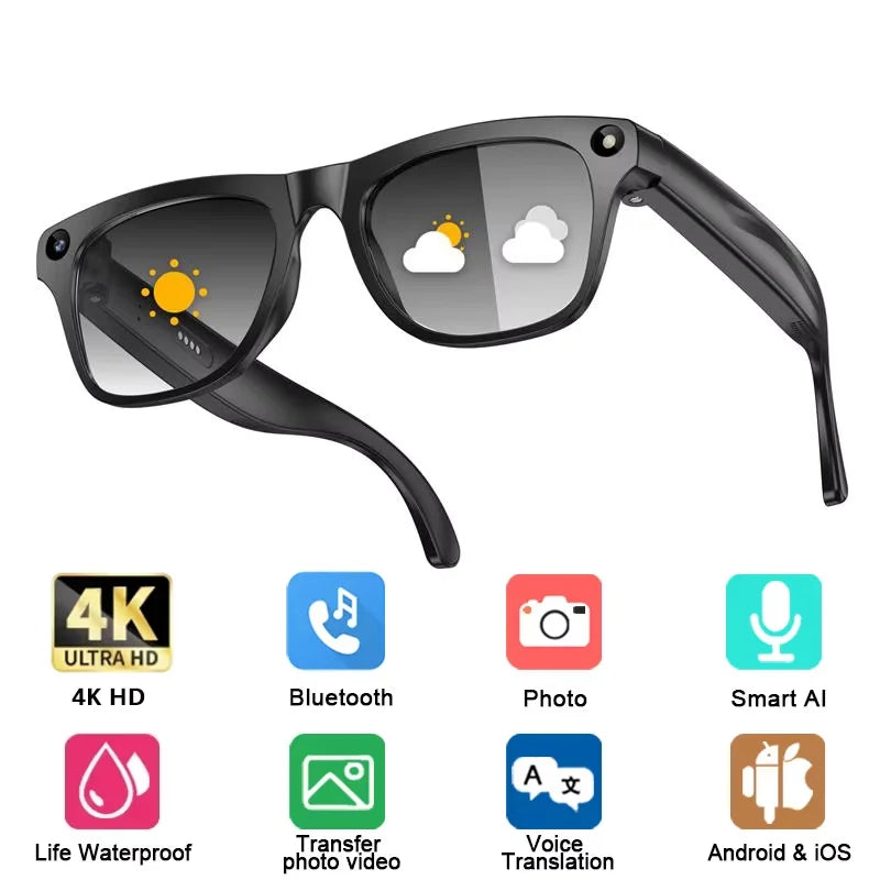 Xiaomi 4K HD AI Smart Glasses Photochromic Lens Camera