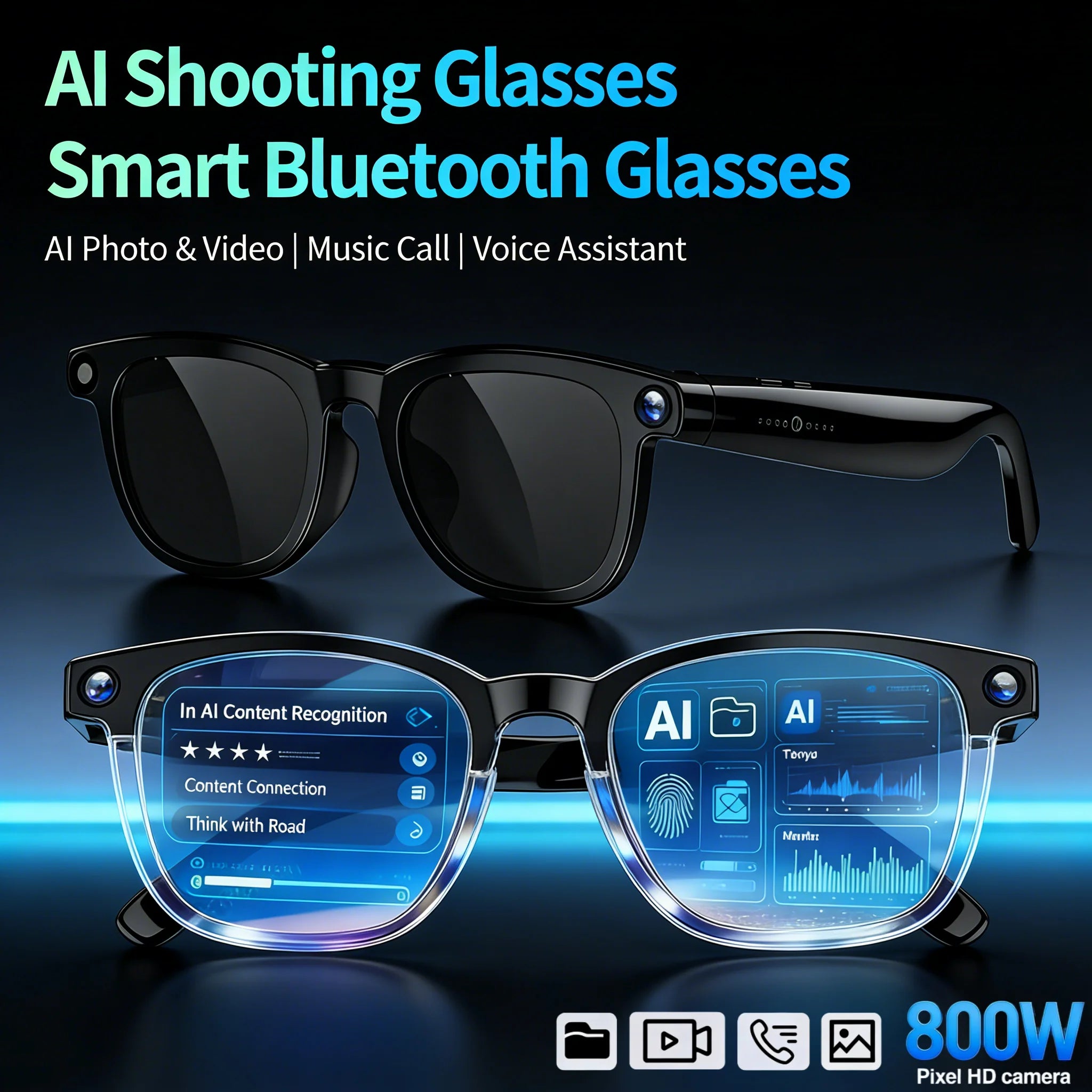 New 800W Camera AI Glasses