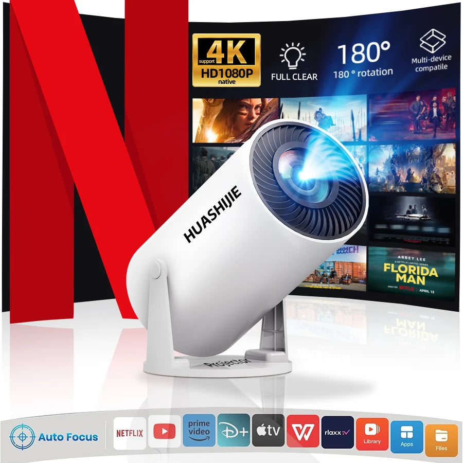 Android Smart HD 1080P WiFi Projector 4K