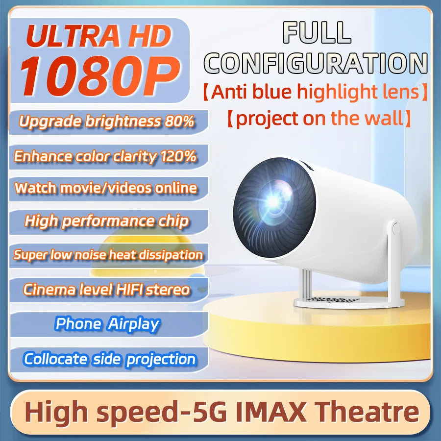 Android Smart HD 1080P WiFi Projector 4K
