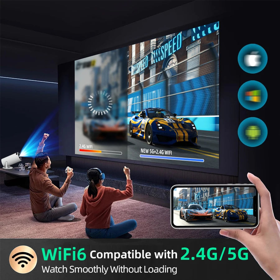 Android Smart HD 1080P WiFi Projector 4K