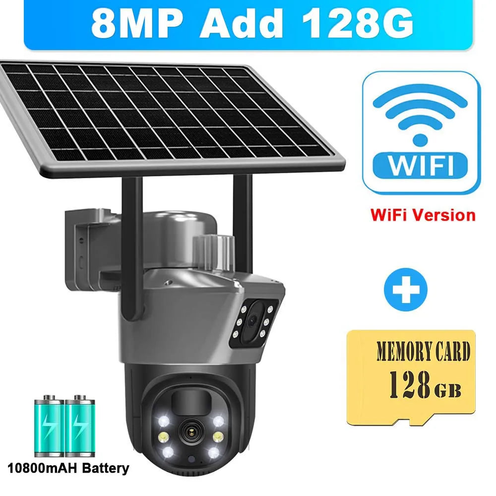 8MP 4K WiFi Solar Camera Outdoor Wireless