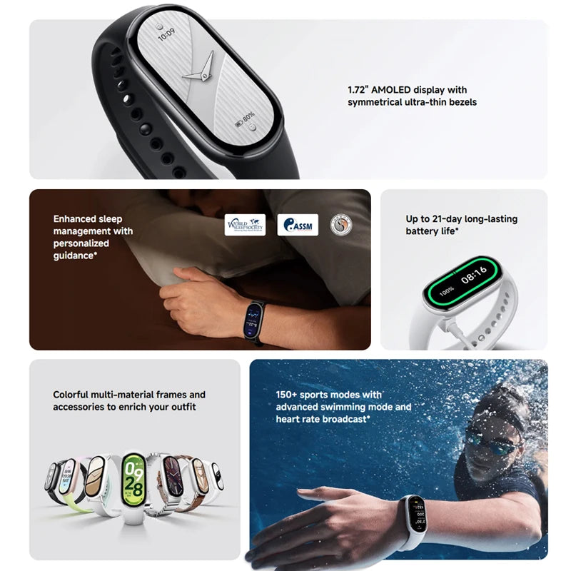 Global Version Xiaomi Smart Band 10 Bracelets 1.72"