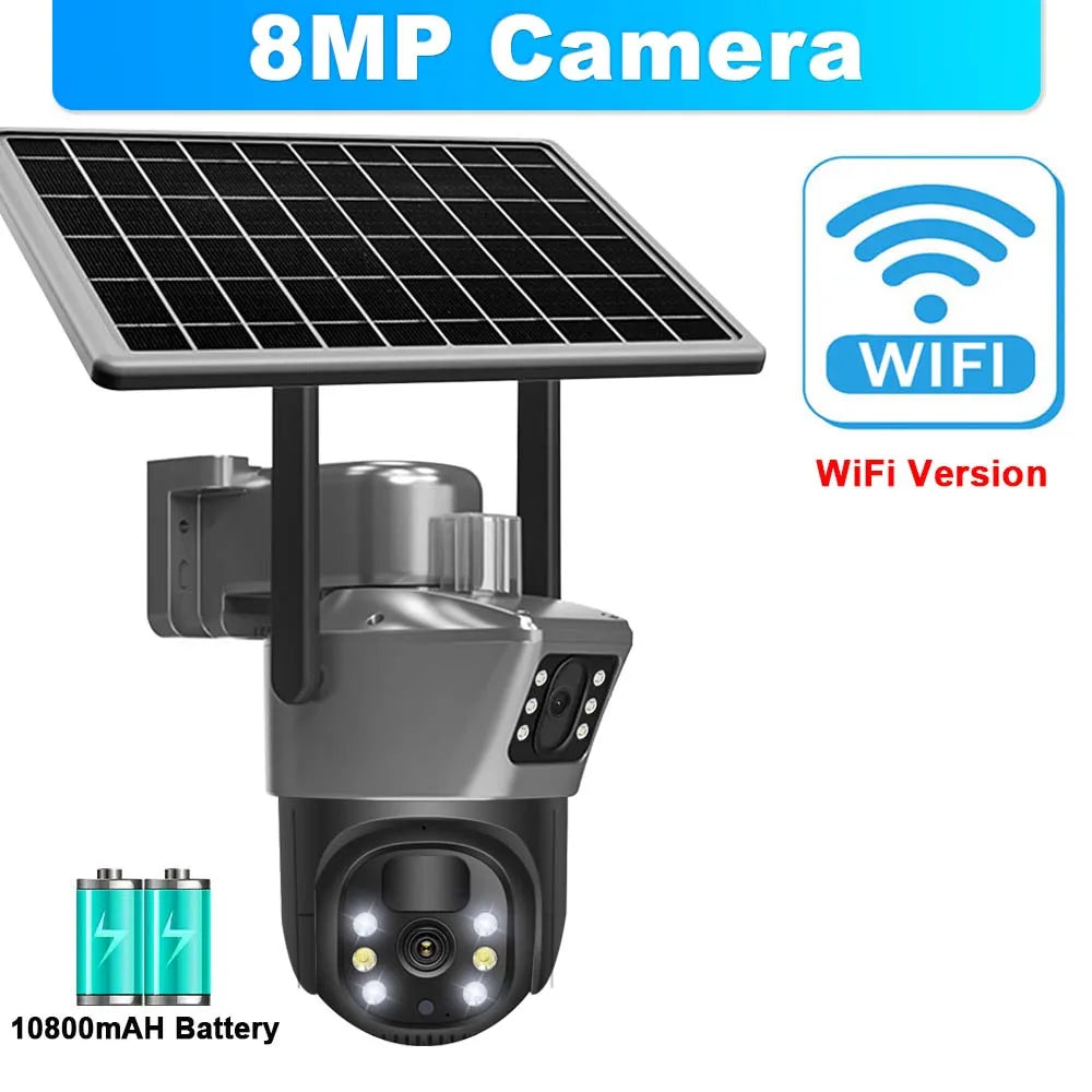 8MP 4K WiFi Solar Camera Outdoor Wireless